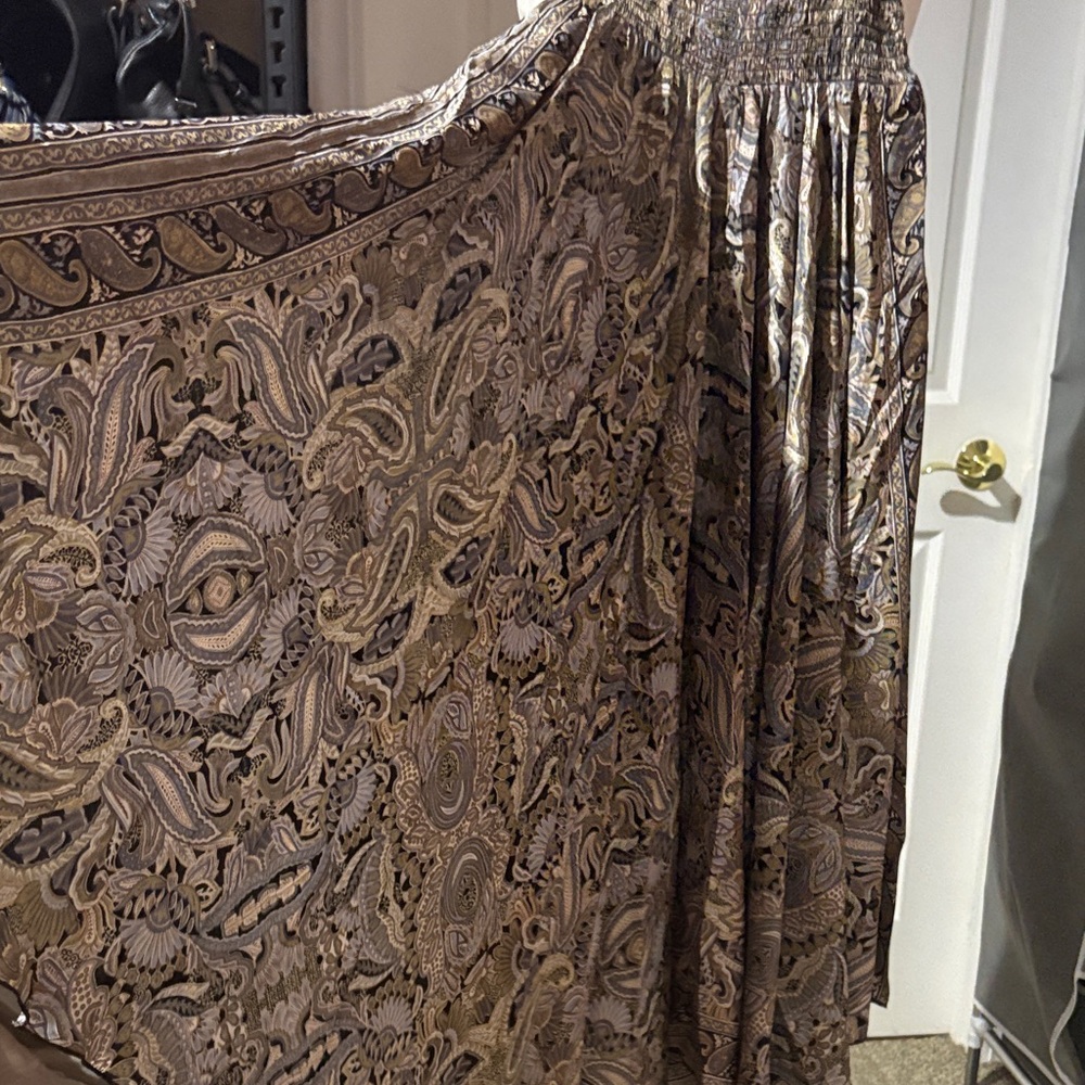 NWT Sz OS Indian Elegant 100% silk Paisley tube top Maxi dress - Picture 7 of 15